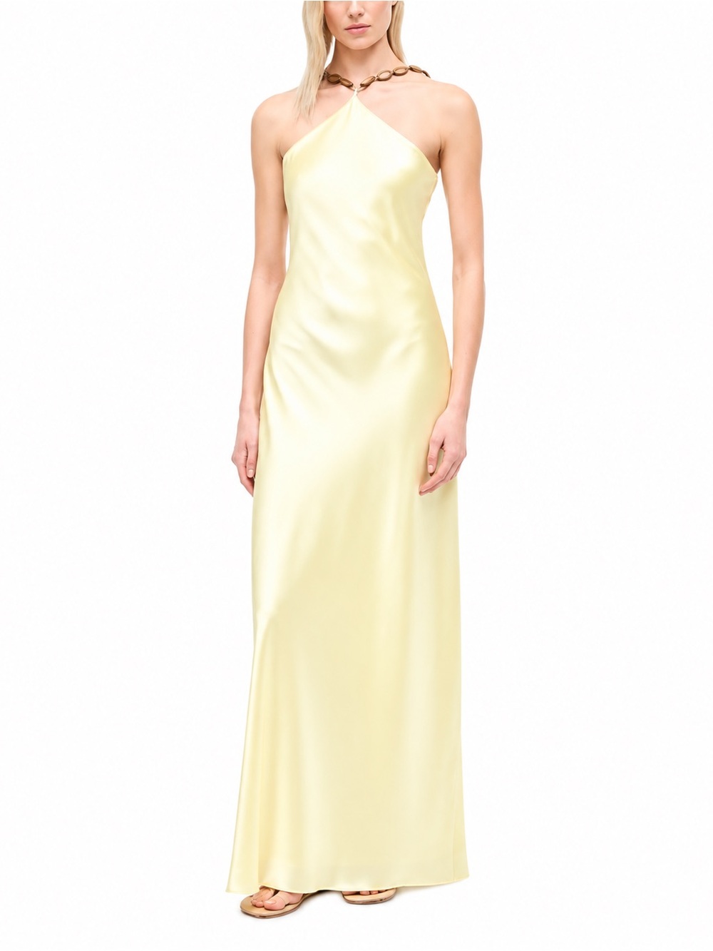 Staud Cadence Dress in Key Lime Butter Yellow 6